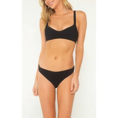 Citrine Solid Willa Bikini Top In Black