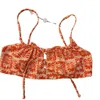 Citrine Women's Suzy Bikini Top In Mandarin Stamps In Orange