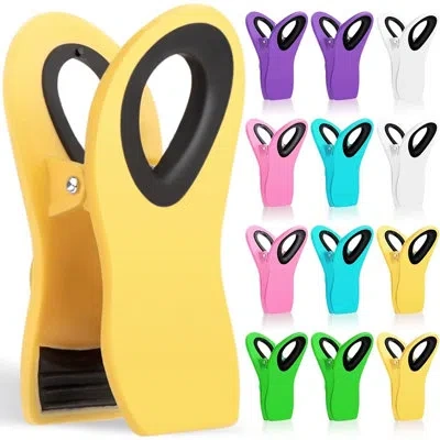 Citrus 12-pack Magnetic Bag Clips – Plastic Food Sealing Clips For Snacks, Bread & Freezer Storage In Multi