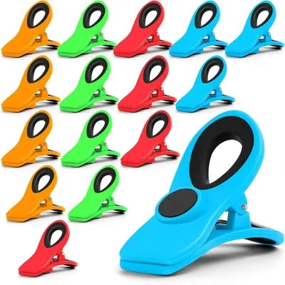 Citrus 16-pack Multicolor Magnetic Chip Clips – Heavy-duty Bag Clips For Food Storage