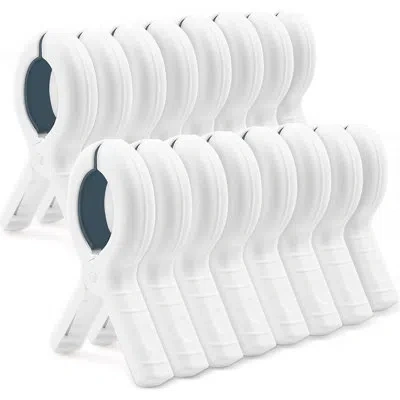 Citrus 16-piece Jumbo Beach Towel Clips, Heavy-duty Chair Towel Holders For Pool, Cruise, Beach & Outdoor U In White