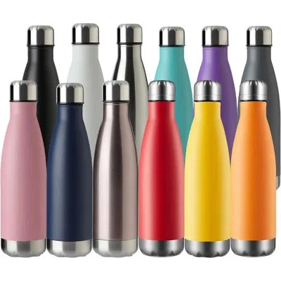 Citrus 17 oz Vacuum Insulated Stainless Steel Sport Water Bottle – 12 Pack (colorful) In Multi