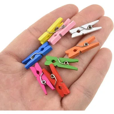 Citrus 1-inch Colorful Mini Wooden Clothespins, 80pcs Small Wood Clips For Diy Crafts, Photos & Home Décor In Multi