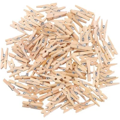 Citrus 1-inch Sturdy Mini Wooden Clothespins, 100-piece Set For Crafts, Photo Displays, Decorations & Diy P In Neutral