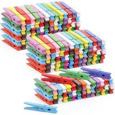 Citrus 200-pack Colored Wooden Clothespins, 3-inch Wood Clips For Crafts, Photos, Classroom & Diy Projects In Multi