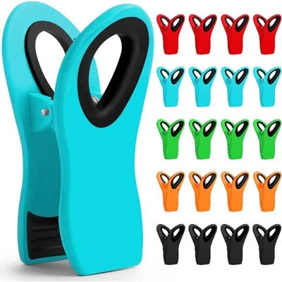 Citrus 20-pack Magnetic Chip Clips – Heavy-duty Food Bag Clips For Snacks & Kitchen Storage In Blue