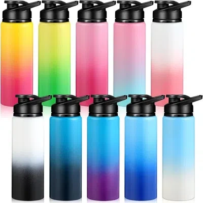 Citrus 25 oz Reusable Aluminum Water Bottles – 10 Pack Multicolor Gradient