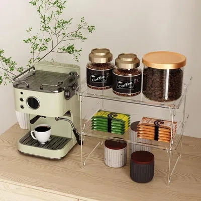 Citrus 2-piece Stackable Cabinet Organizer Shelves – Kitchen Counter & Pantry Storage Rack In Stainless Steel