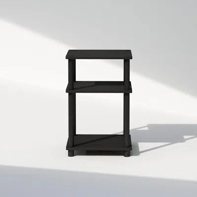 Citrus 3-tier Turn-n-tube Open Storage Nightstand, Rustic Americano & Black Side Table With Open Shelves Fo