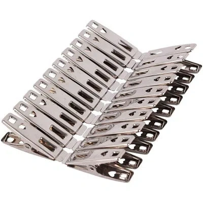 Citrus 40pcs Heavy-duty Stainless Steel Clothespins – Non-slip Rubber-coated Laundry Clips For Indoor & Out In Neutral