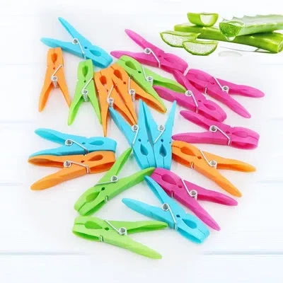 Citrus 48-pack Colorful Plastic Clothespins, Heavy-duty Laundry Clips With Springs For Clothes, Crafts & St In Multi