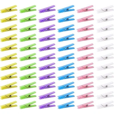 Citrus 60pcs Multicolor Mini Clothespins, 1.4" Plastic Clothes Pins For Baby Shower Don't Say Baby Game, Ph