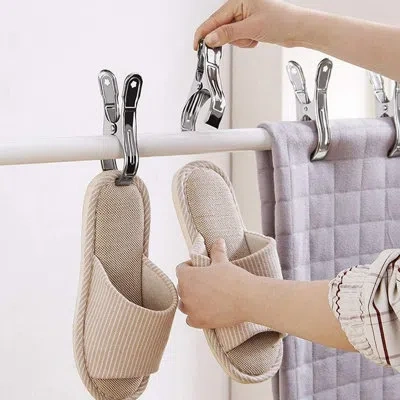 Citrus 6-pack 4.7-inch Heavy Duty Stainless Steel Pool Cover Clips, Windproof Metal Clamps For Pool Covers, In Neutral