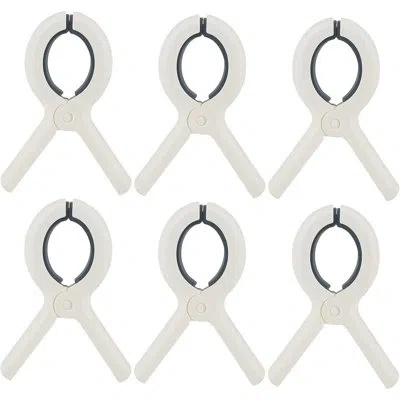 Citrus 6pcs Heavy Duty Beach Towel Clips, Large Windproof Plastic Clothespins For Beach & Pool Chairs, Crui In Neutral