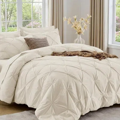 Citrus 7-piece Queen Comforter Set With Pintuck Design, All-season Bed-in-a-bag, Comforter, Sheets, Pillowc