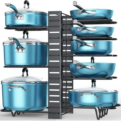 Citrus 8-tier Pots And Pans Organizer Rack – Adjustable Under-cabinet Kitchen Storage In Iron