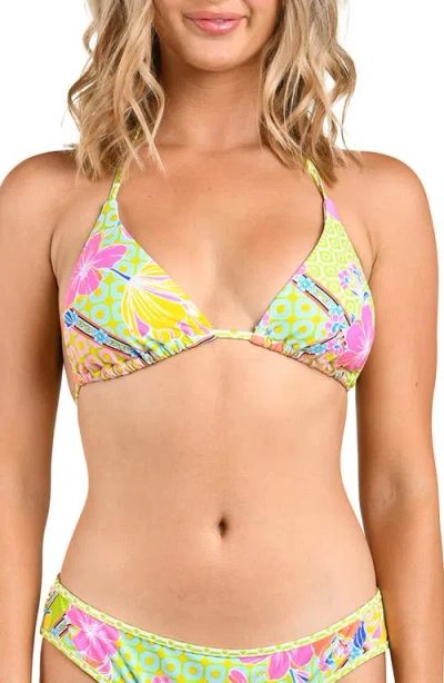 Citrus Across The Universe Triangle Bikini Top In Multi