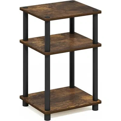 Citrus Amber Pine 3-tier Side Table With Open Shelves, End Table & Nightstand For Living Room, Bedroom & Ba