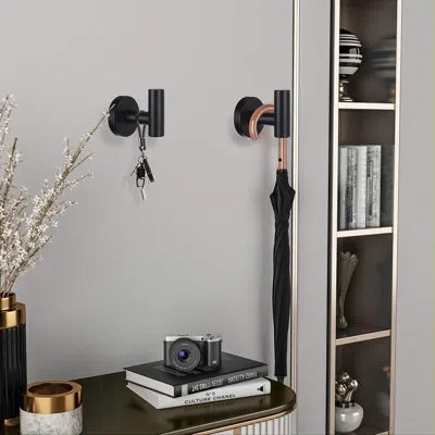 Citrus Black Stainless Steel Towel Hooks – Heavy-duty Wall Mounted Robe & Coat Hooks For Bathroom, Kitchen 