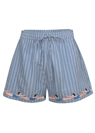 Citrus Blue Stripe Diver Short