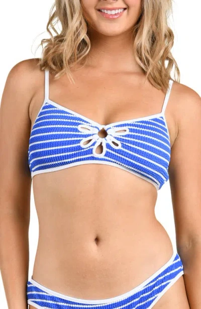 Citrus Brenton Petal Cutout Bikini Top In Blue
