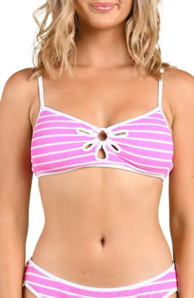 Citrus Brenton Petal Cutout Bikini Top In Pink