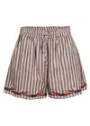 Citrus Brown Stripe Diver Short In Brown