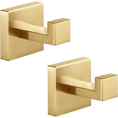 Citrus Brushed Gold Stainless Steel Towel Hooks – Heavy Duty Wall Mounted Robe Hooks For Bathroom & Home Or