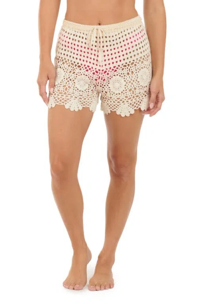 Citrus Crochet Cover-up Shorts In Neutral