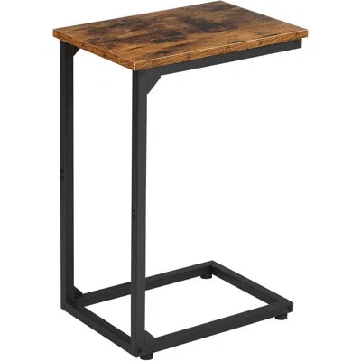 Citrus C-shaped End Table, Slide-under Sofa Side Table, Tv Tray & Snack Table For Living Room, Bedroom & Sm In Brown
