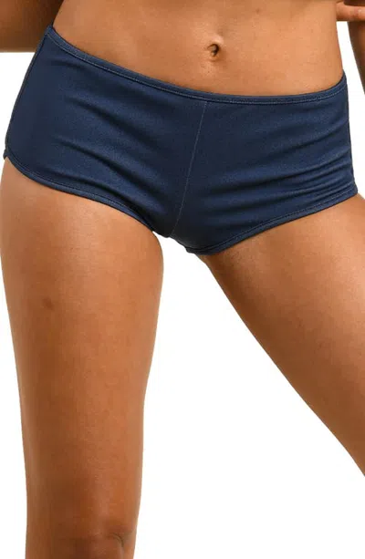 Citrus Denim Darling Swim Short Bottoms In Blue