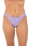 Citrus Flora Shirred Side High Waist Bikini Bottoms In Multi