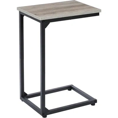 Citrus Gray C-shaped End Table, Slide-under Couch Side Table, Tv Tray & Snack Table For Sofa, Living Room & In Grey