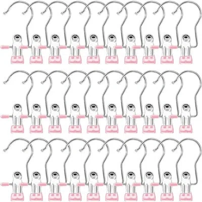 Citrus Heavy Duty Boot Hanger Clips, Closet Organizer Hooks For Boots, Pants, Socks, Towels, Handbags, Laun In Pink