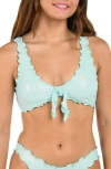 Citrus Iridescent Merrow Bralette Bikini Top In Blue