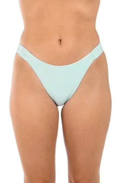 Citrus Iridescent Shirred Side Bikini Bottoms In Blue