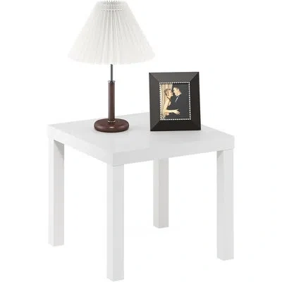 Citrus Modern Square Side Table With Thick Tabletop, Simple End Table Nightstand With Tool-free Assembly Fo In White