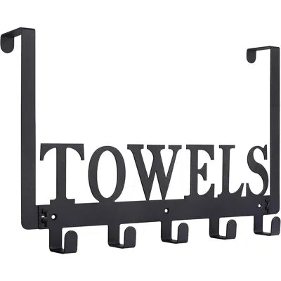 Citrus Over The Door Towel Rack – Detachable Black Metal Towel Holder For Bathroom, Bedroom & Kitchen Stora