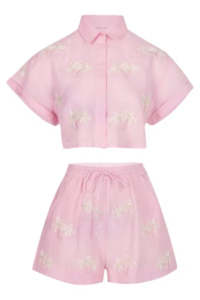 Citrus Pink Palm Tree Set