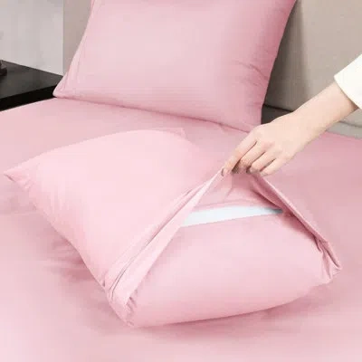 Citrus Queen Sheet Set, 4-piece Luxury Bedding With Deep Pocket Fitted Sheet & Pillowcases, Soft Breathable In Pink