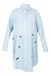 Citrus Santara Swim Long Shirt Dress Blue Stripe In Blue