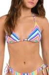 Citrus Shoe Seamed Triangle Bikini Top In Blue