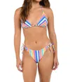 Citrus Shore Stripe Side Tie Bikini Bottoms In Multi