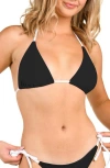 Citrus Solid Triangle Bikini Top In Black