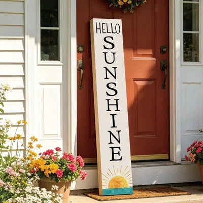 Citrus Summer Porch Sign Welcome Decor, Wooden Vertical Welcome Sign For Front Door, Indoor And Outdoor Sea In Multi