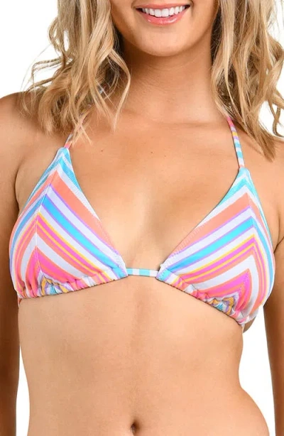 Citrus Summer Seamed Triangle Bikini Top In Yellow