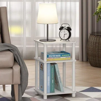 Citrus Tool-free 3-tier Side Table Set Of 2, White & Espresso – Open Shelf Nightstands