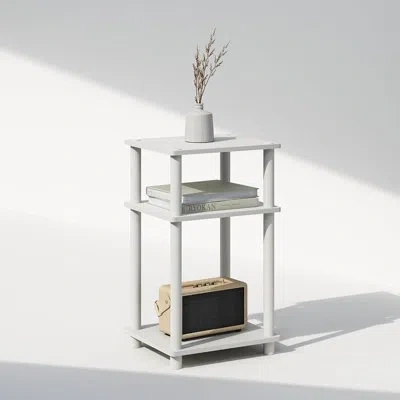 Citrus White 3-tier Side Table With Open Shelves, End Table & Nightstand For Living Room, Bedroom & Bathroo