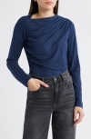City Blues Asymmetric Boat Neck Top