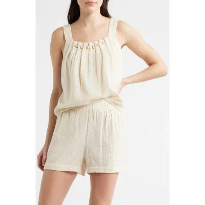City Blues Beaded Sleeveless Top In White